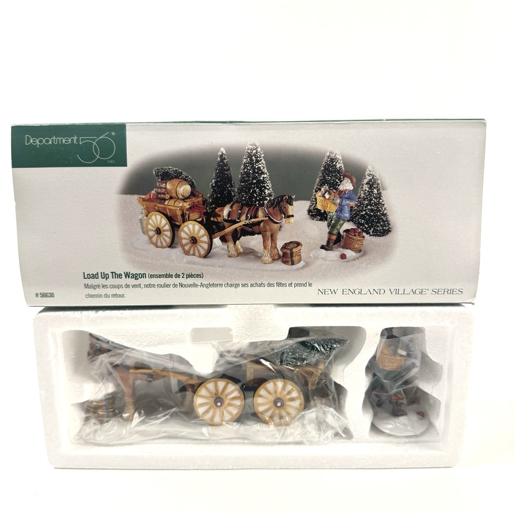 Dept 56 Load Up The Wagon New England Heritage Village Christmas Wagon #56630